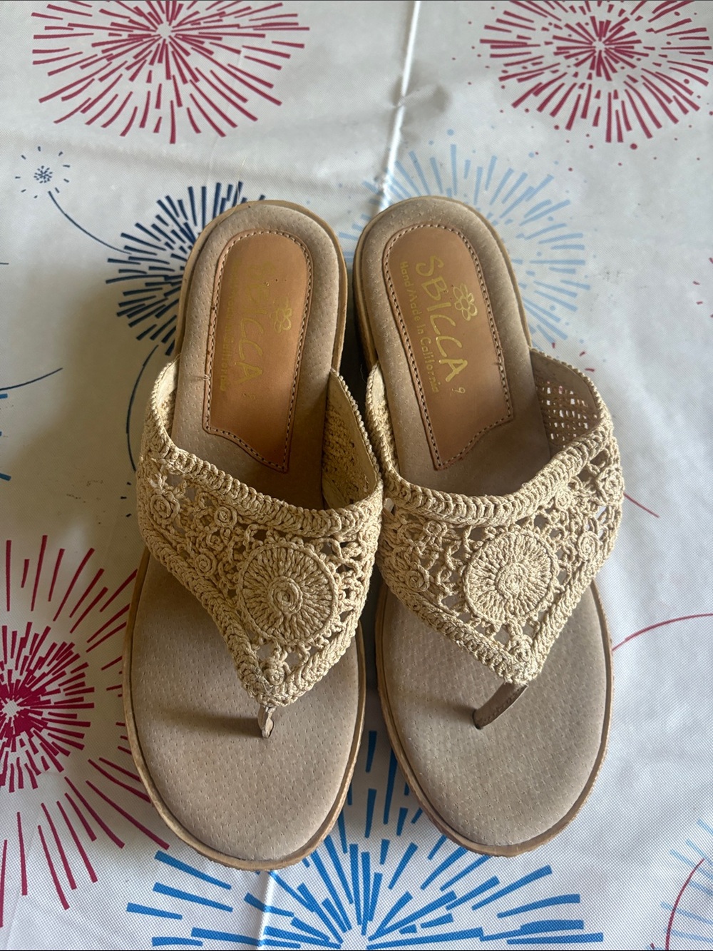 Sbicca Macrame Eureka Wedge Sandals